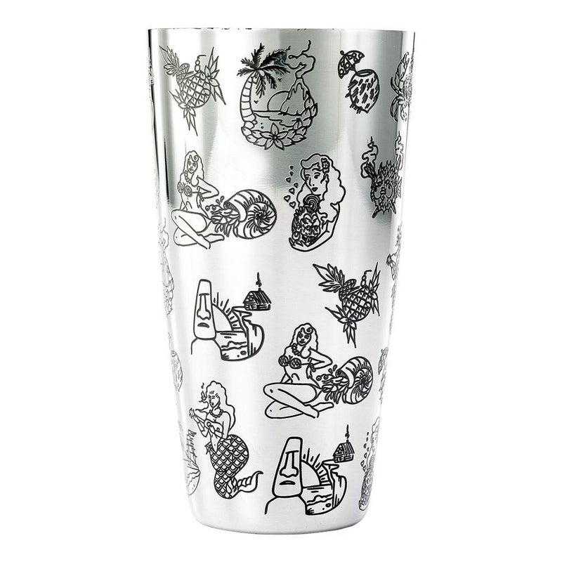 Barfly Cocktail Tin, Large 28 oz (828 ml), Stainless Steel, Tiki - Image 1